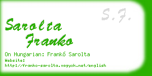 sarolta franko business card