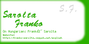 sarolta franko business card